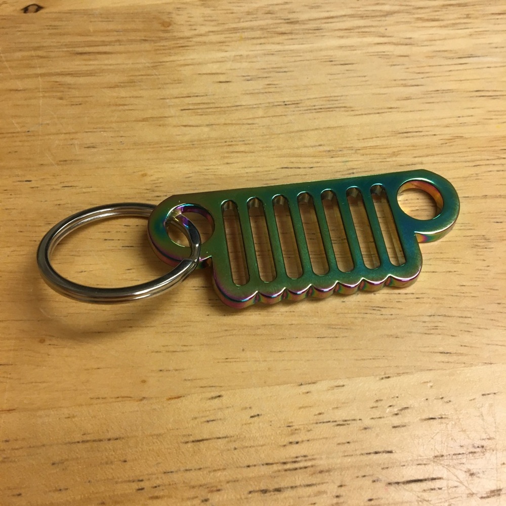 Stainless steel grill keychain